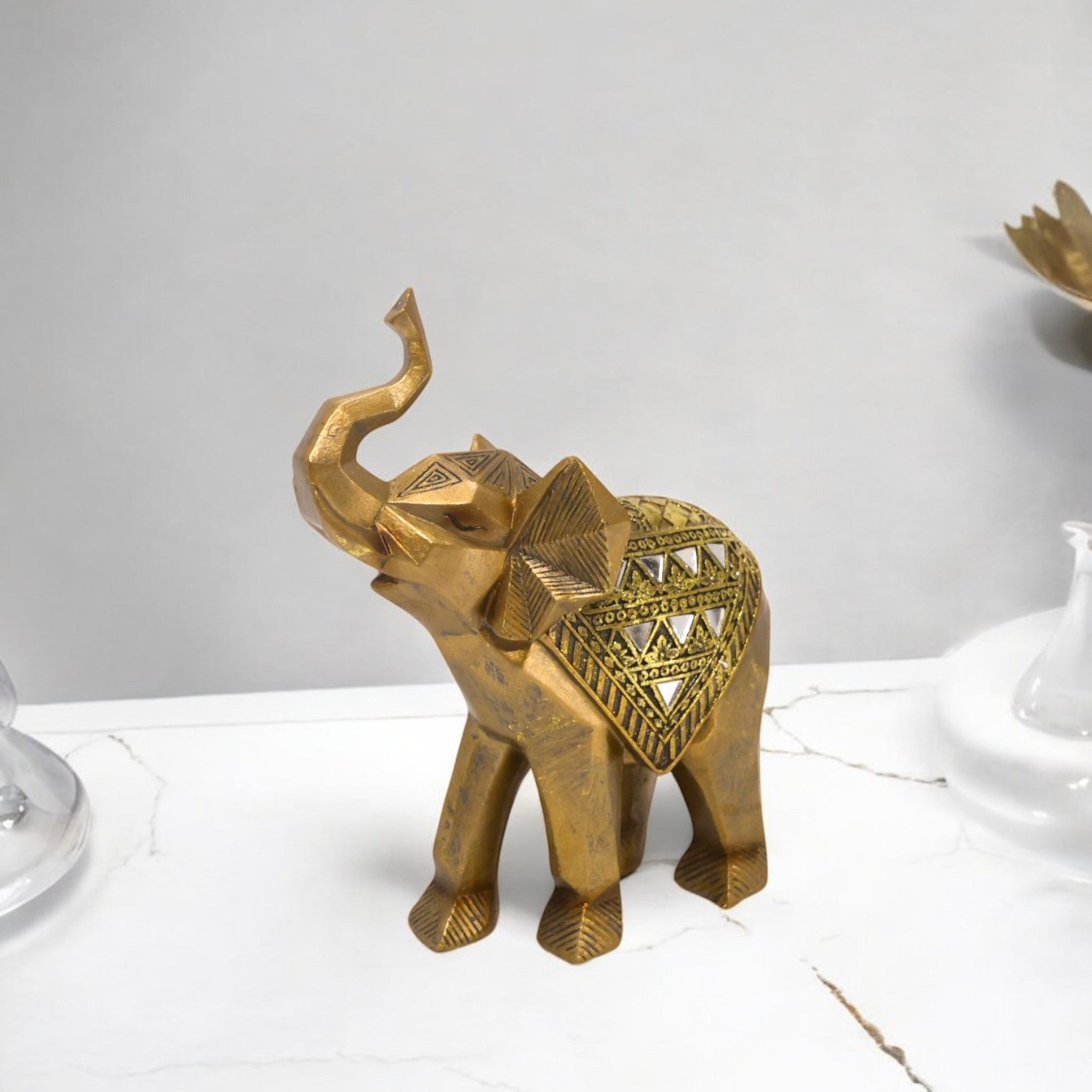 Golden Tribal Elephant | Modern Ethnic Art | Divine Dekor