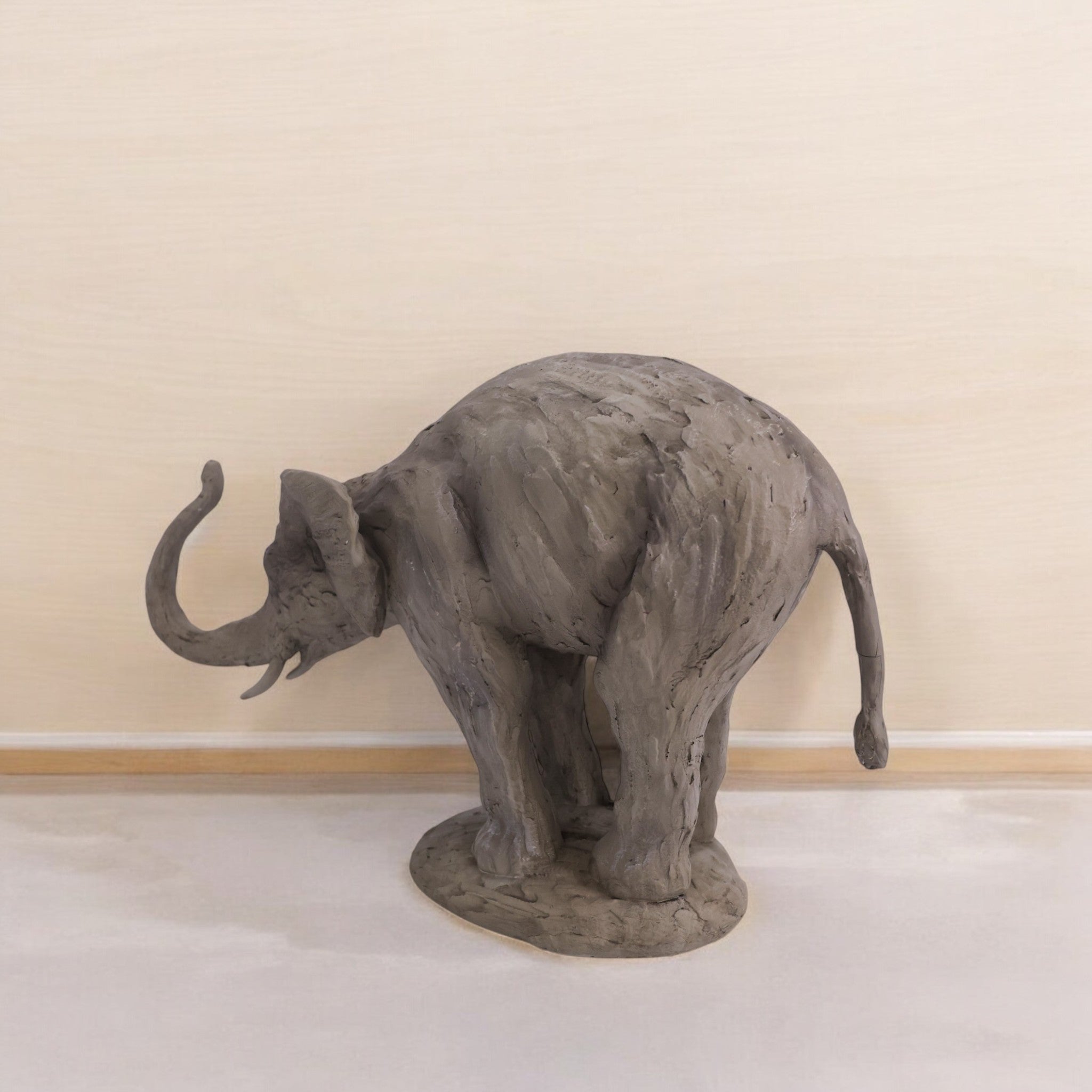 Elegant Grey Elephant Sculpture | Modern Wildlife Art | Divine Dekor