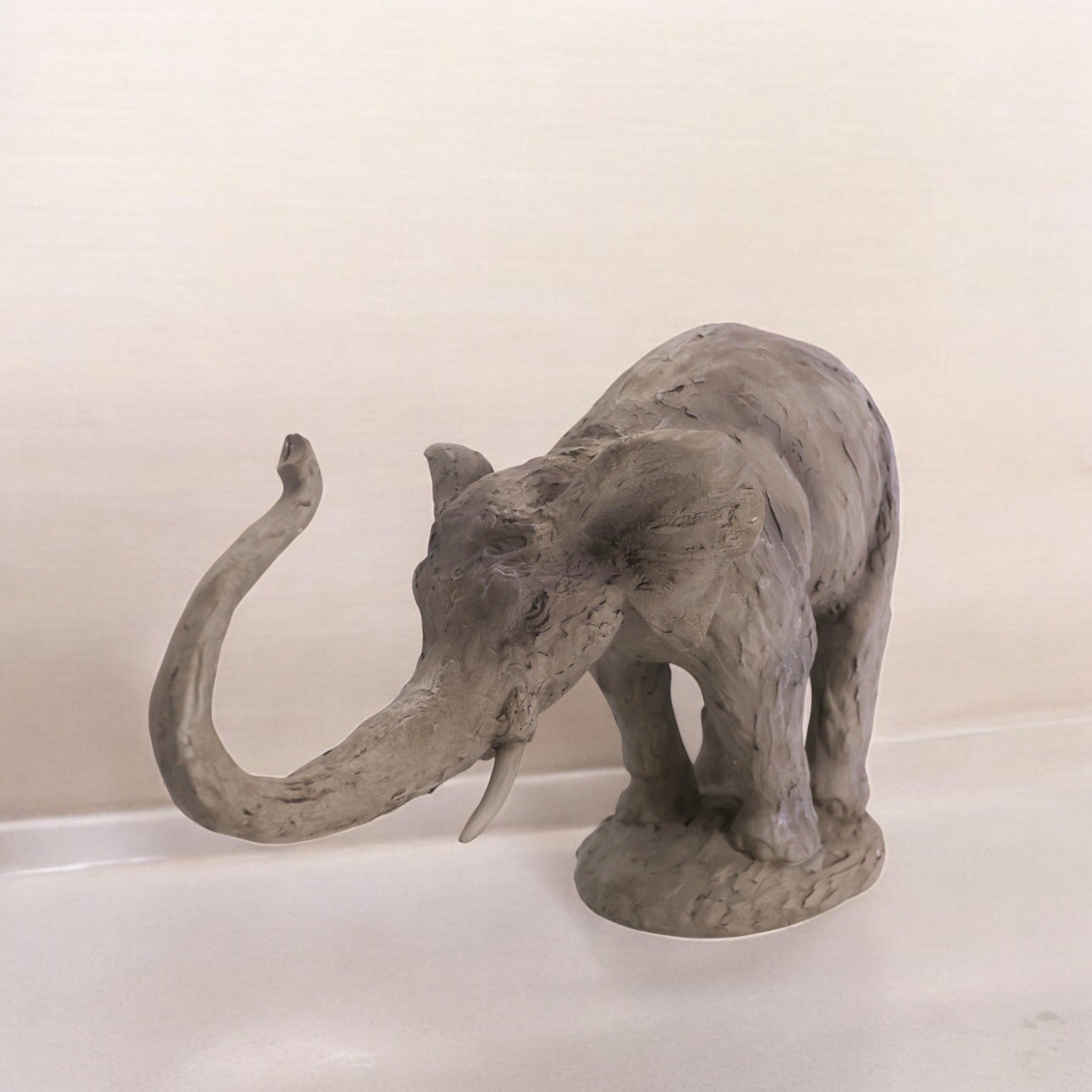 Elegant Grey Elephant Sculpture | Modern Wildlife Art | Divine Dekor