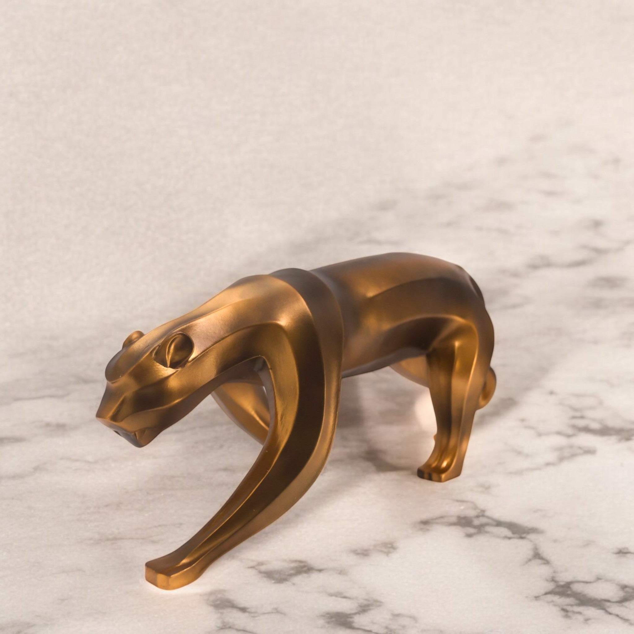 Bronze Stalking Leopard | Modern Wildlife Art | Divine Dekor