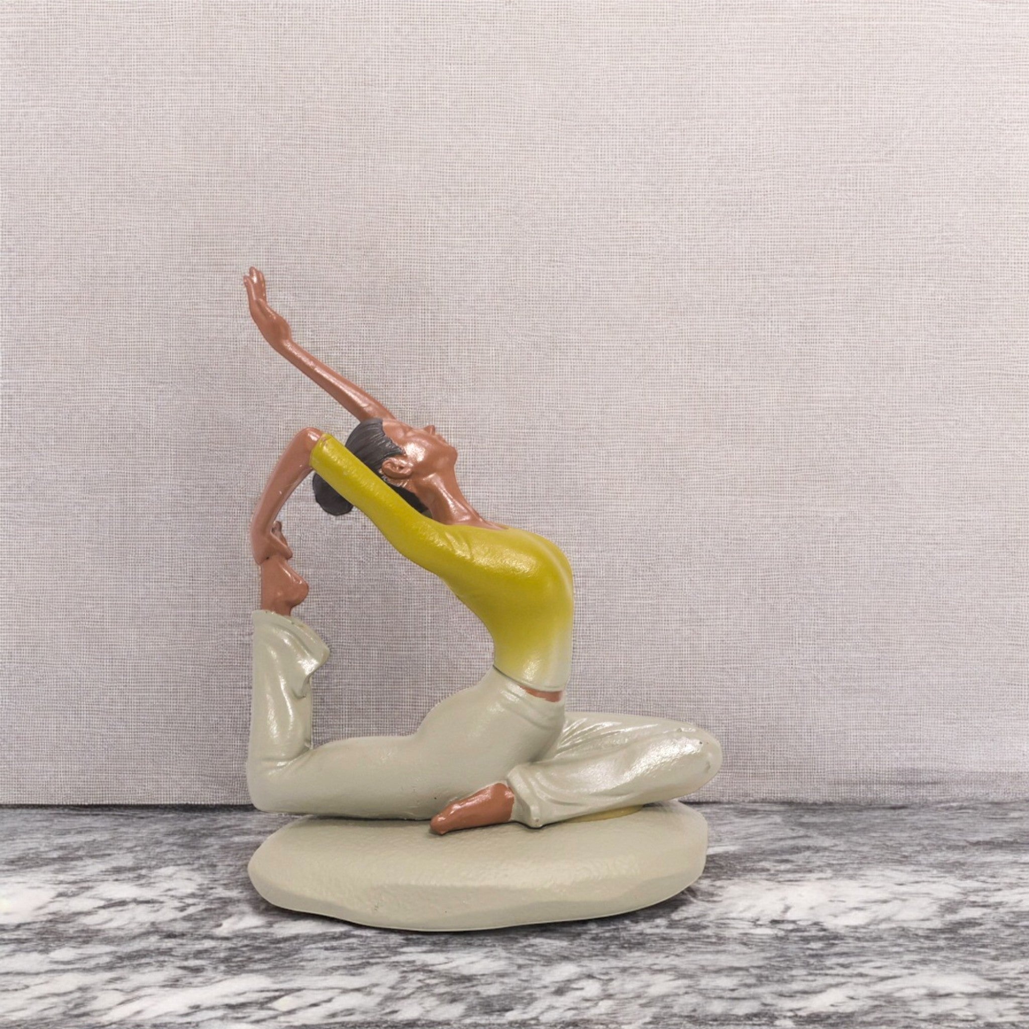 Divine Dekor’sBackbend Yoga Lady Sculpture 17cm | Layered Base Art Figure | Modern Wellness Decor