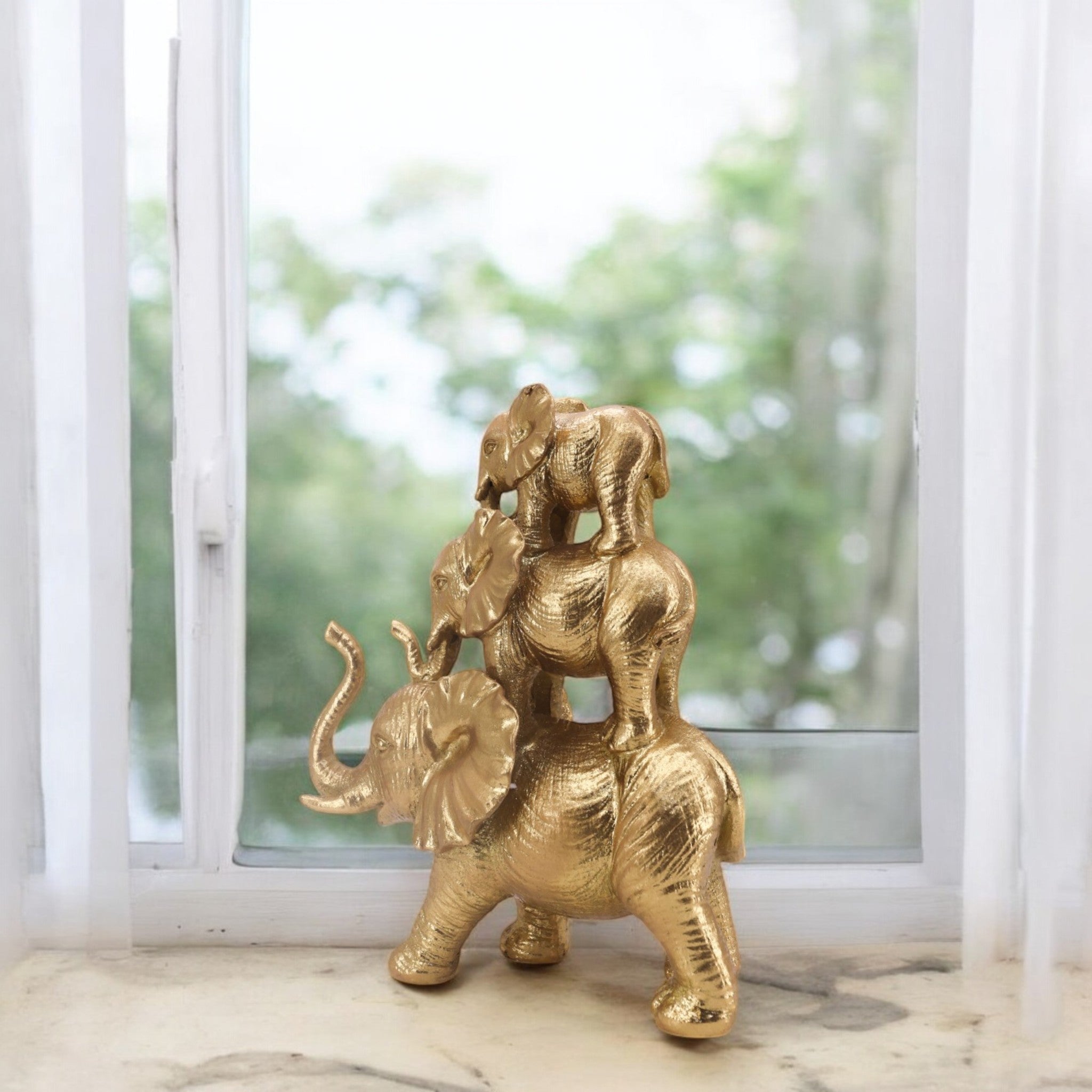 Golden Elephant Family | Lucky Modern Decor | Divine Dekor