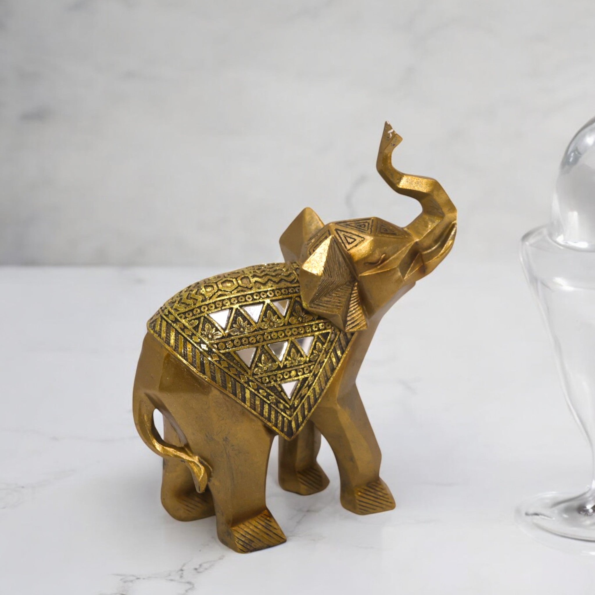 Golden Tribal Elephant | Modern Ethnic Art | Divine Dekor