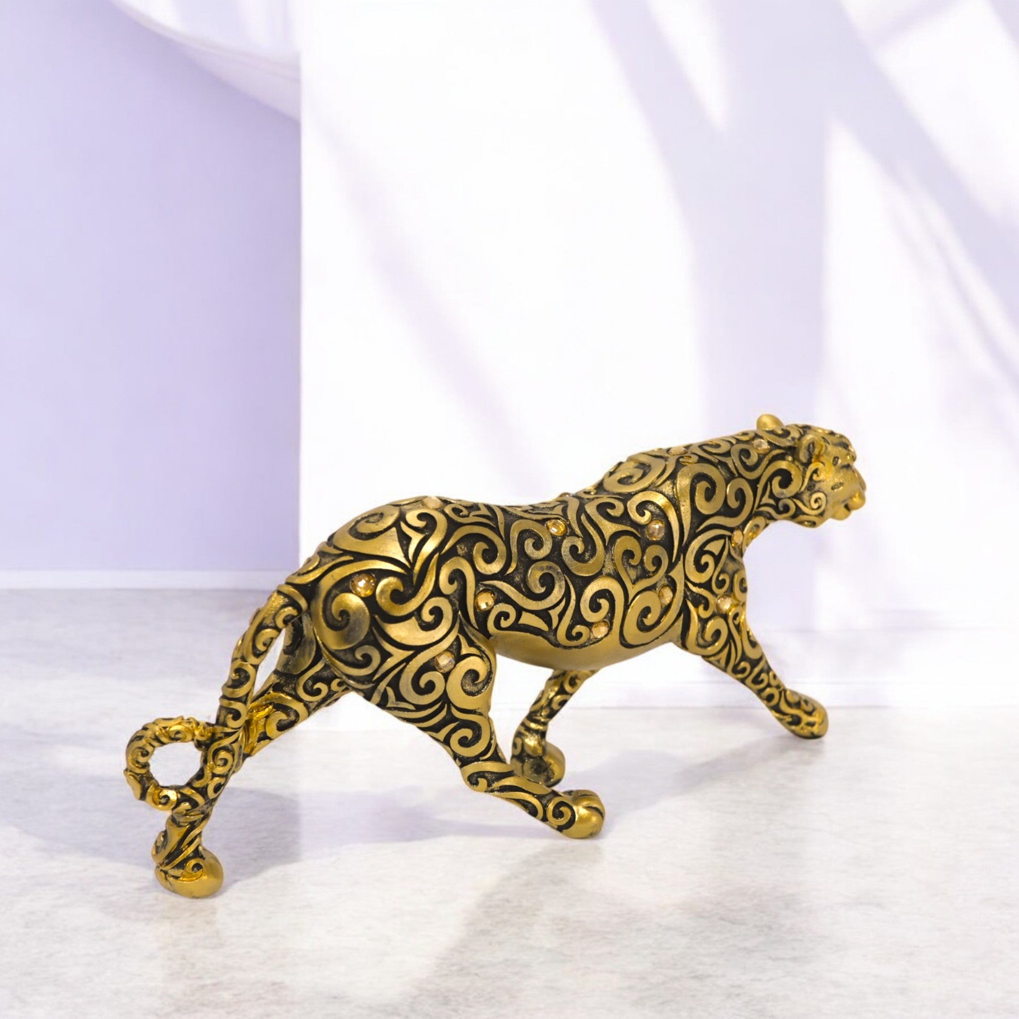 Ornate Golden Leopard | Luxury Wildlife Art | Divine Dekor